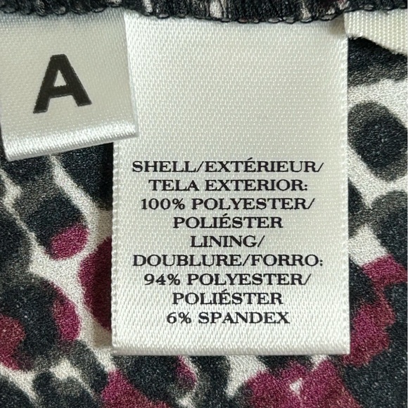 Ann Taylor Black, White, and Plum Patterned Layered Zip Tank Top - Picture 9 of 10